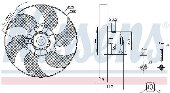 Fan, engine cooling 85658