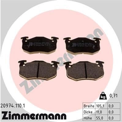 Brake Pad Set, disc brake 20974.110.1