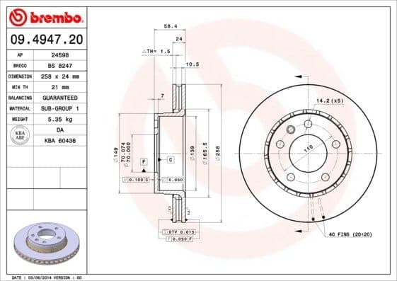 Brake Disc PRIME LINE 09.4947.20