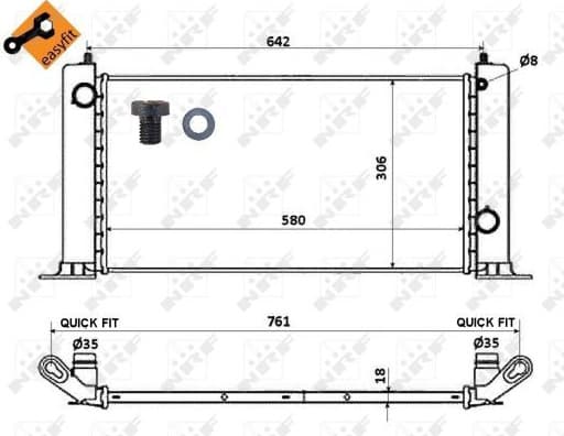 Radiator, engine cooling EASY FIT 53603