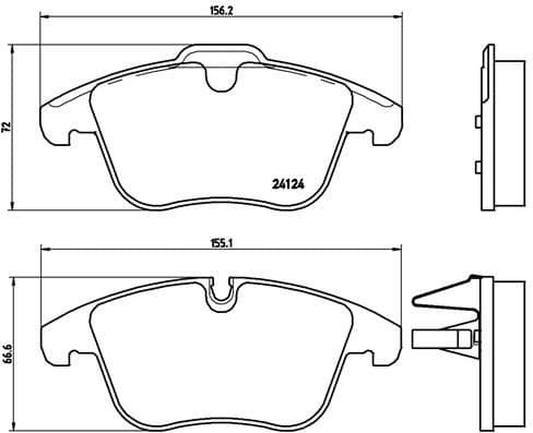 Brake pads front, Top Quality P36022