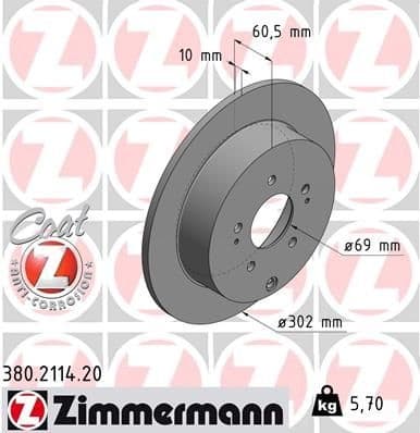 Brake Disc COAT Z 380.2114.20