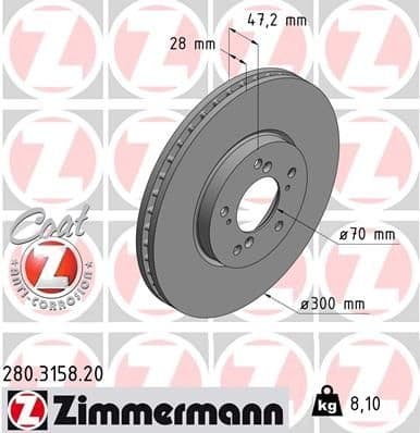 Brake Disc COAT Z 280.3158.20