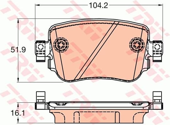 Brake pads rear, Top Quality GDB2042