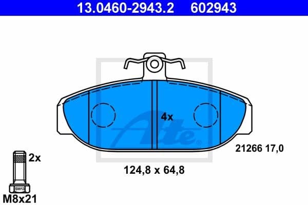 Brake Pad Set, disc brake 13.0460-2943.2