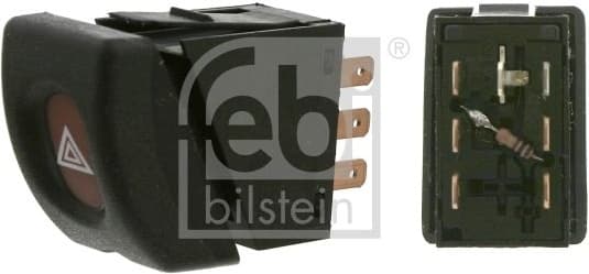 Hazard Warning Light Switch febi Plus 01566