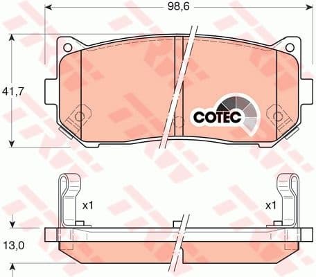 Brake Pad Set, disc brake COTEC GDB3203