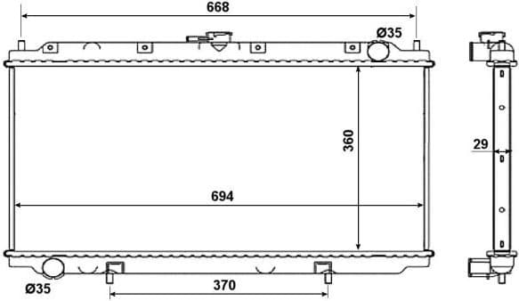 Radiator, engine cooling EASY FIT 53019