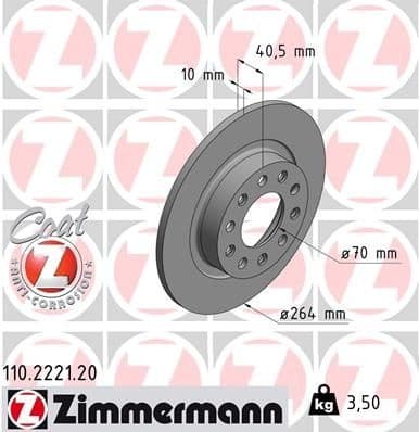 Brake Disc COAT Z 110.2221.20