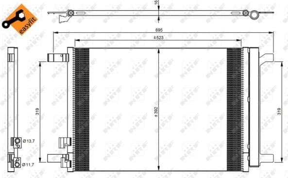 Condenser, air conditioning EASY FIT 35968