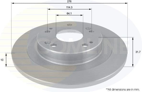 Brake disc, 1pcs REAR ADC0571 - image 2