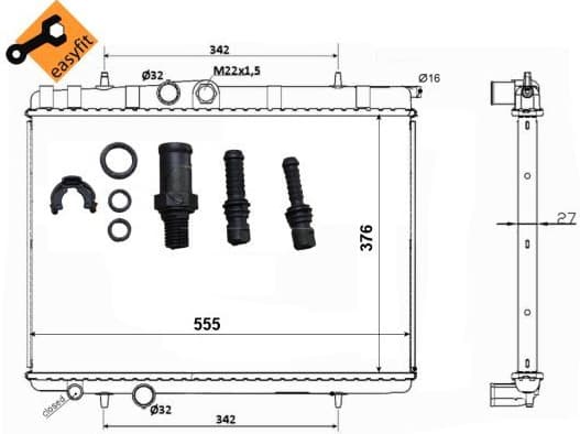 Radiator, engine cooling EASY FIT 53120