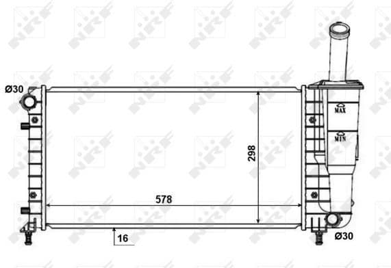 Radiator, engine cooling 53601
