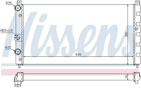 Radiator, engine cooling 64065