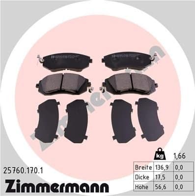 Brake Pad Set, disc brake 25760.170.1