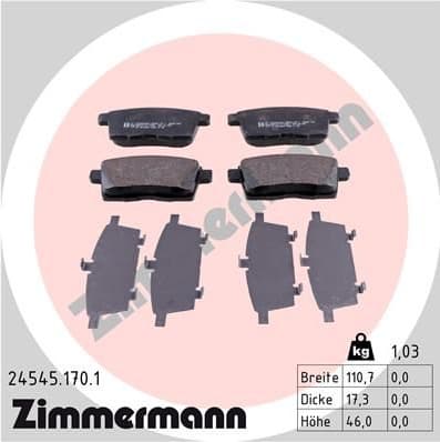 Brake Pad Set, disc brake 24545.170.1