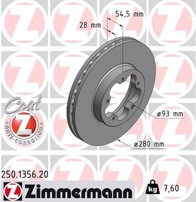 Brake Disc COAT Z 250.1356.20