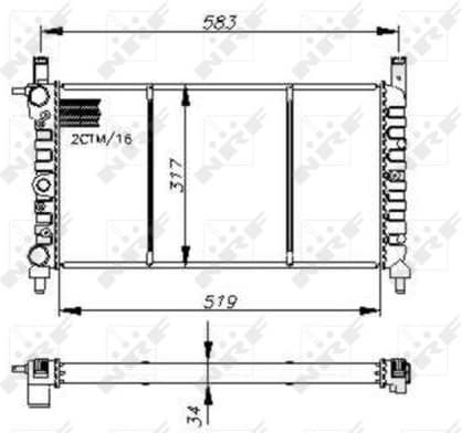 Radiator, engine cooling 58732