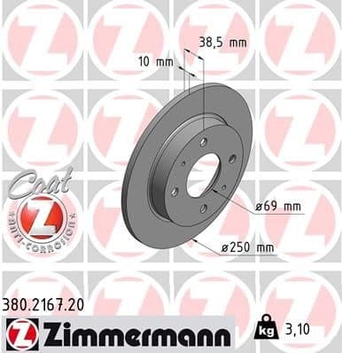 Brake Disc COAT Z 380.2167.20