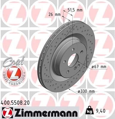 Brake Disc COAT Z 400.5508.20