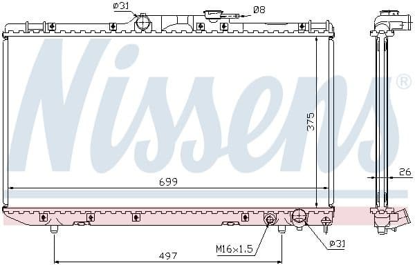 Radiator, engine cooling 64664A