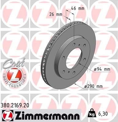 Brake Disc COAT Z 380.2169.20