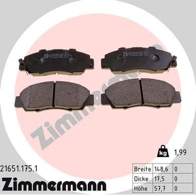 Brake Pad Set, disc brake 21651.175.1