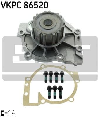 Water Pump, engine cooling VKPC 86520