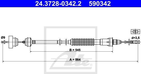 Cable Pull, clutch control 24.3728-0342.2