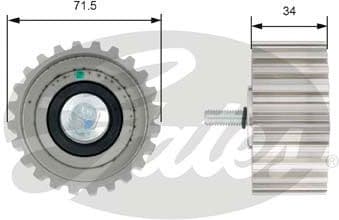 Deflection Pulley/Guide Pulley, timing belt PowerGrip™ T42183