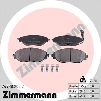 Brake Pad Set, disc brake 24738.200.2