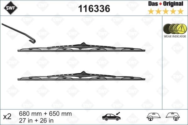 Wiper Blade DAS ORIGINAL SET 116336