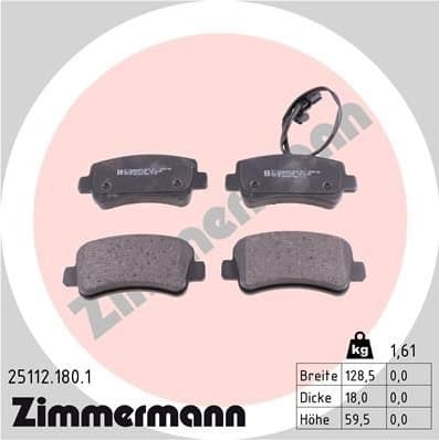 Brake Pad Set, disc brake 25112.180.1