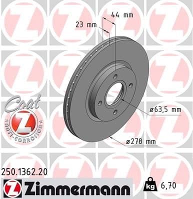 Brake Disc COAT Z 250.1362.20
