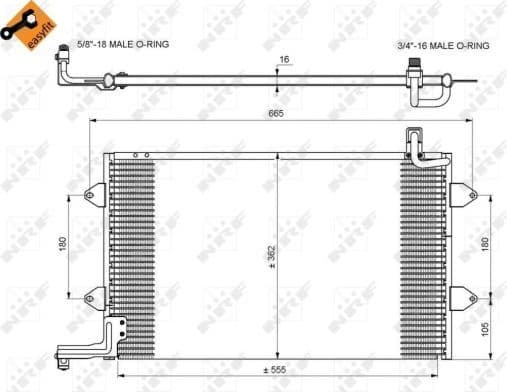 Condenser, air conditioning EASY FIT 35584