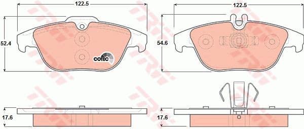 Brake pads rear, Top Quality GDB1738