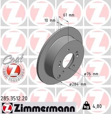 Brake Disc COAT Z 285.3512.20