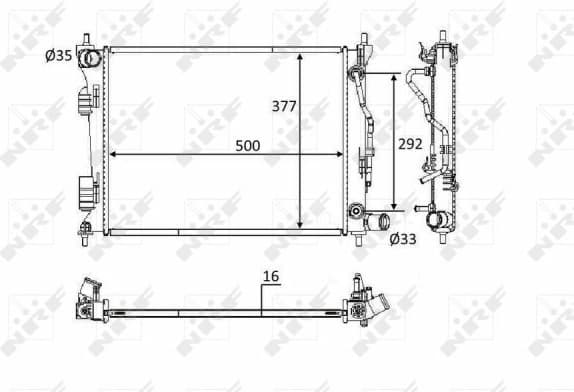 Radiator, engine cooling 58556
