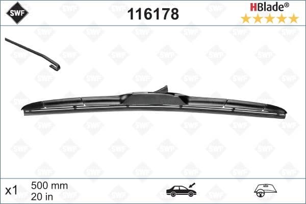 Wiper Blade DAS ORIGINAL HBLADE 116178