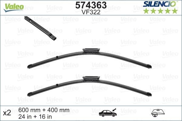 Wiper Blade SILENCIO FLAT BLADE SET 574363