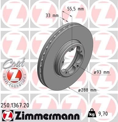 Brake Disc COAT Z 250.1367.20
