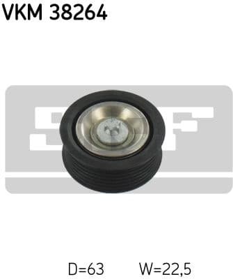 Deflection/Guide Pulley, V-ribbed belt VKM 38264