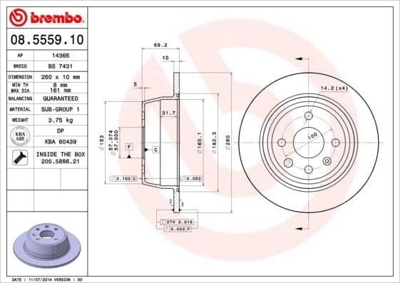 Brake Disc PRIME LINE 08.5559.10