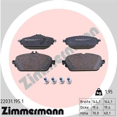 Brake Pad Set, disc brake 22031.195.1