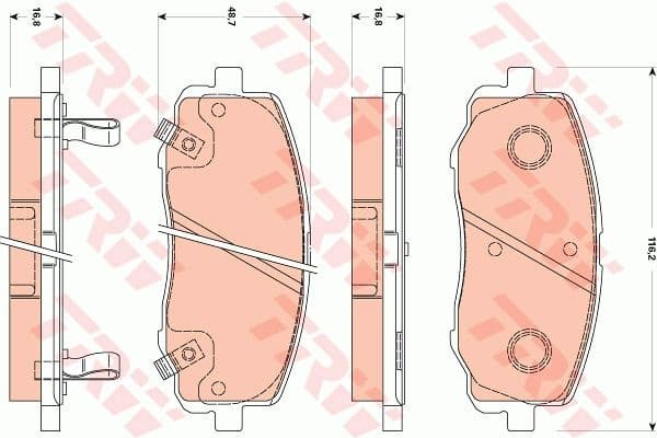 Brake pads rear, Top Quality GDB3510