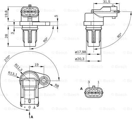 Sensor, camshaft position 0232103097 - image 6