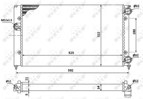 Radiator, engine cooling 529501