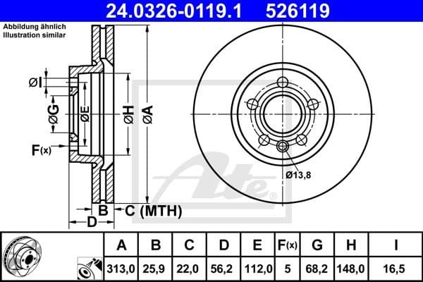 Brake Disc PowerDisc 24.0326-0119.1