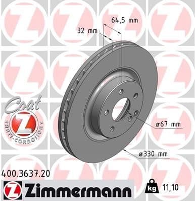 Brake Disc COAT Z 400.3637.20