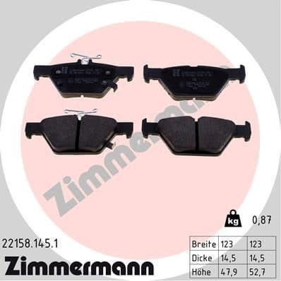 Brake Pad Set, disc brake 22158.145.1